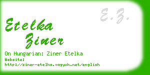 etelka ziner business card